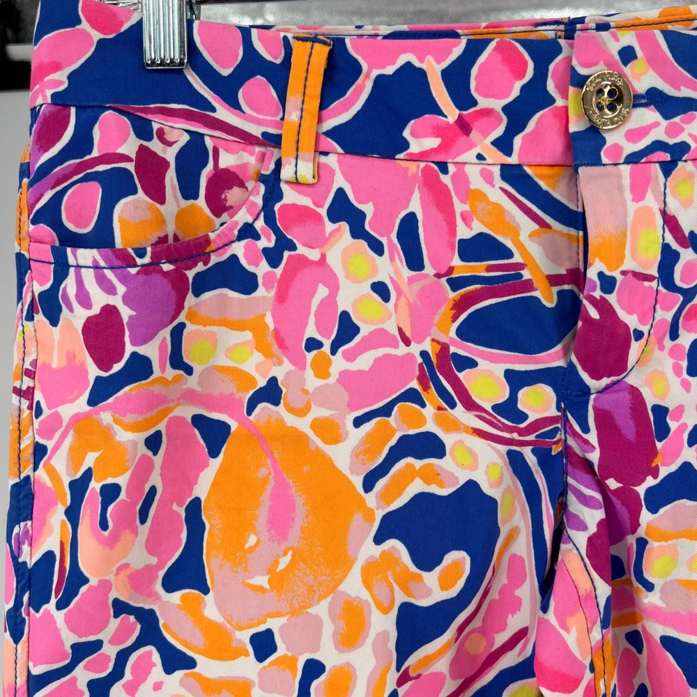 Lilly Pulitzer Lobster Print Skinny Pants Size 2 colorful incognito preppy boho - Picture 2 of 16